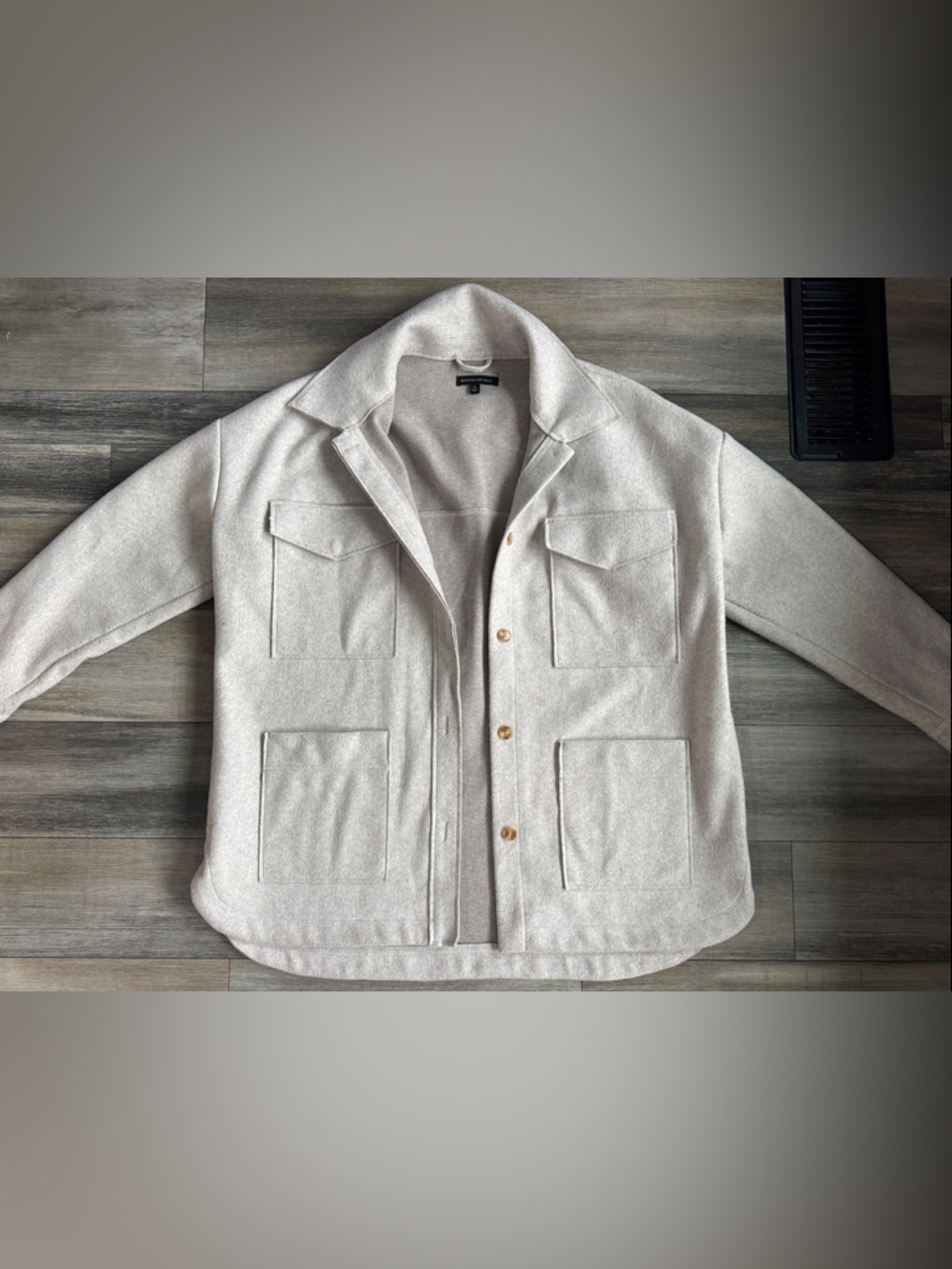 Banana Republic Cream Lightweight Shirt Jacket with Patch Pockets